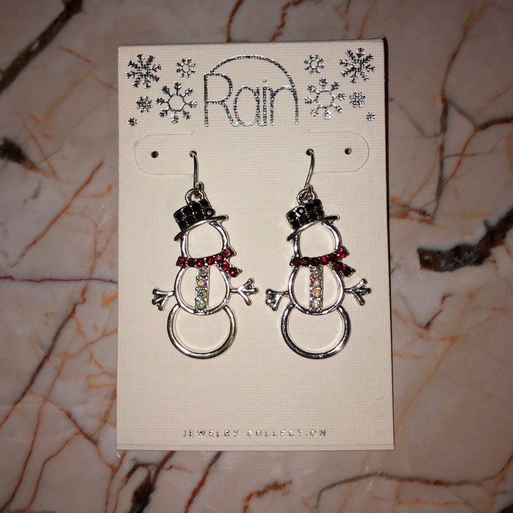 Rain Jewelry Collection Dangly Snowman Earrings